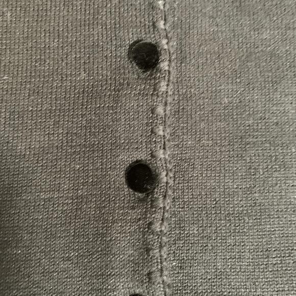 Vintage 90s Michael Simon HeartPrint Knit Cardigan Black Short Sleeve Colorful - Picture 7 of 10